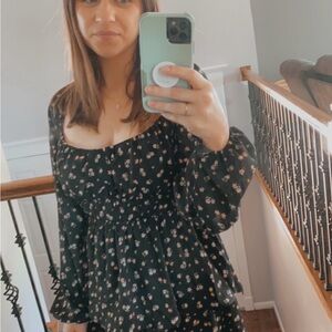 Altar'd State Black Floral Dress